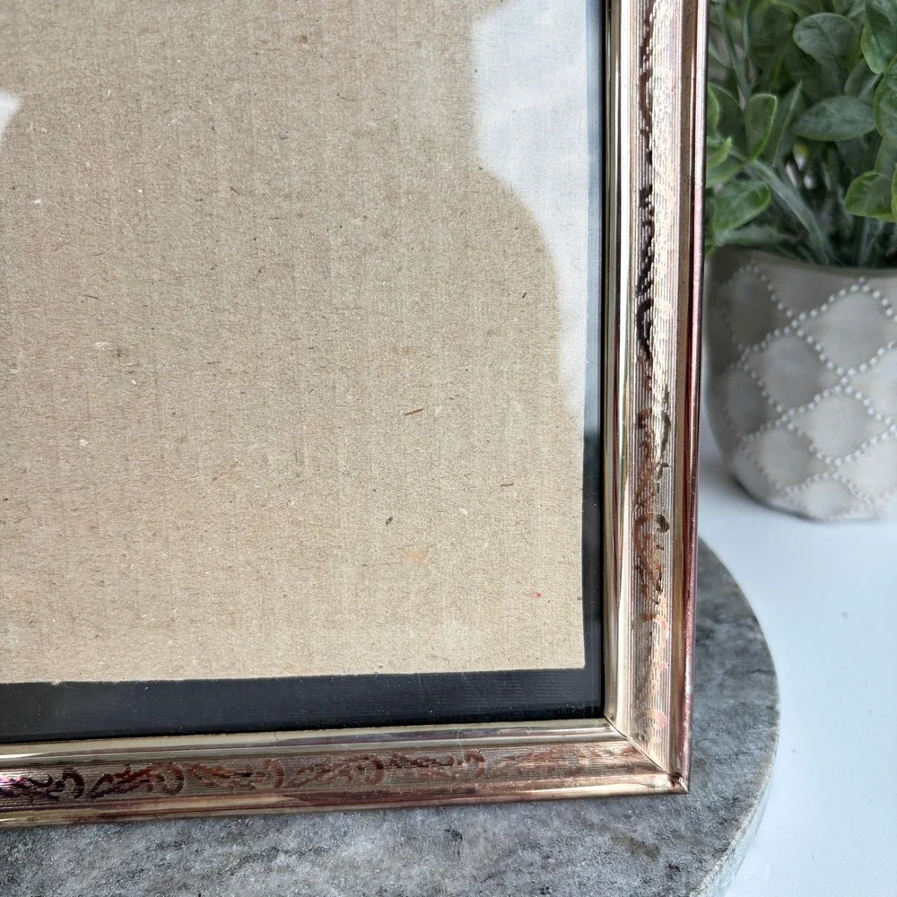 Vintage Gold Metal 8x10 Picture Frames Set of 2 Embossed Scroll Made in Korea